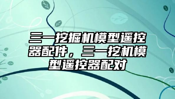 三一挖掘機模型遙控器配件，三一挖機模型遙控器配對