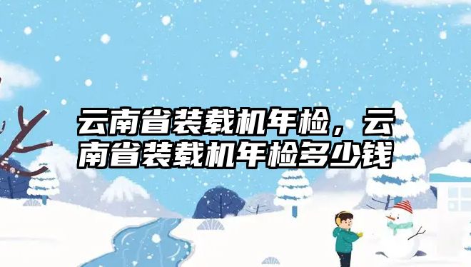 云南省裝載機(jī)年檢，云南省裝載機(jī)年檢多少錢