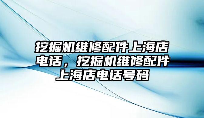 挖掘機維修配件上海店電話，挖掘機維修配件上海店電話號碼