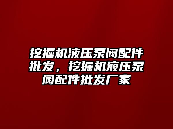 挖掘機液壓泵閥配件批發(fā)，挖掘機液壓泵閥配件批發(fā)廠家