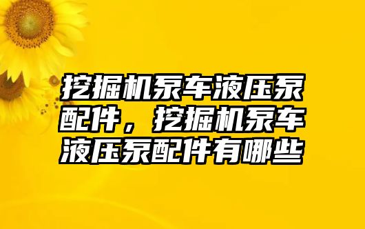 挖掘機(jī)泵車液壓泵配件，挖掘機(jī)泵車液壓泵配件有哪些