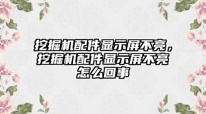 挖掘機(jī)配件顯示屏不亮，挖掘機(jī)配件顯示屏不亮怎么回事