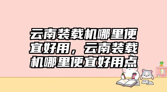 云南裝載機哪里便宜好用，云南裝載機哪里便宜好用點