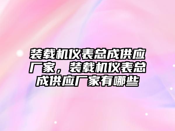 裝載機儀表總成供應(yīng)廠家，裝載機儀表總成供應(yīng)廠家有哪些