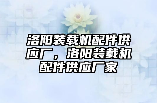 洛陽裝載機配件供應(yīng)廠，洛陽裝載機配件供應(yīng)廠家