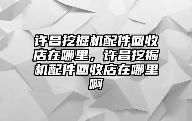 許昌挖掘機(jī)配件回收店在哪里，許昌挖掘機(jī)配件回收店在哪里啊