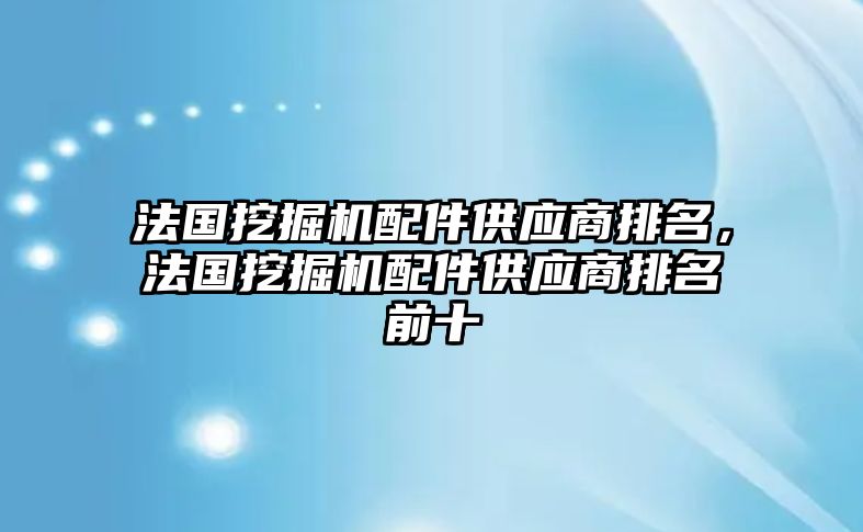 法國挖掘機(jī)配件供應(yīng)商排名，法國挖掘機(jī)配件供應(yīng)商排名前十