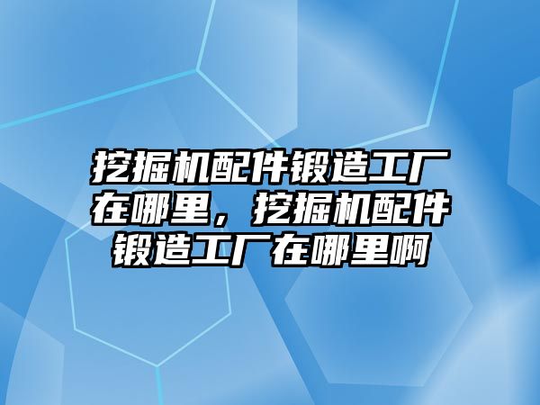 挖掘機(jī)配件鍛造工廠在哪里，挖掘機(jī)配件鍛造工廠在哪里啊