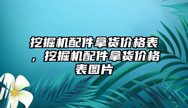 挖掘機配件拿貨價格表，挖掘機配件拿貨價格表圖片