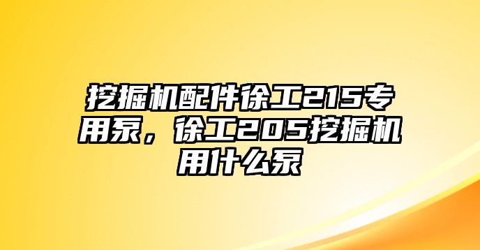 挖掘機(jī)配件徐工215專用泵，徐工205挖掘機(jī)用什么泵