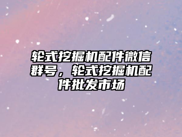 輪式挖掘機配件微信群號，輪式挖掘機配件批發(fā)市場