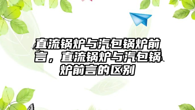 直流鍋爐與汽包鍋爐前言，直流鍋爐與汽包鍋爐前言的區(qū)別