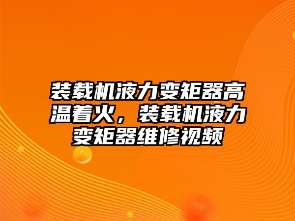 裝載機液力變矩器高溫著火，裝載機液力變矩器維修視頻