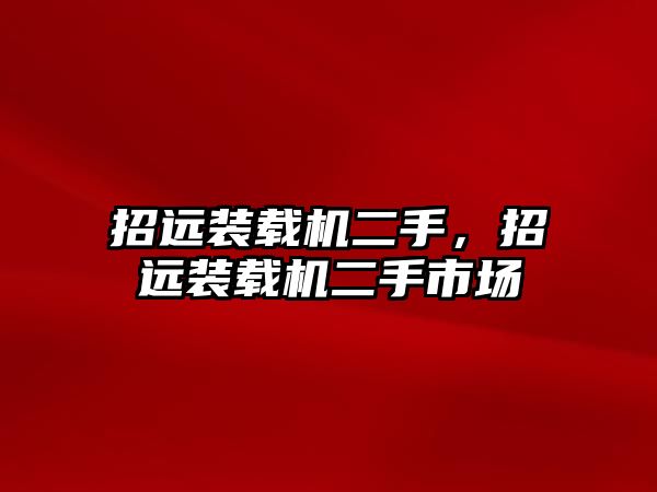 招遠裝載機二手，招遠裝載機二手市場