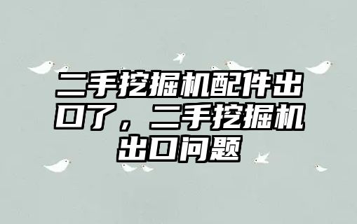 二手挖掘機(jī)配件出口了，二手挖掘機(jī)出口問題