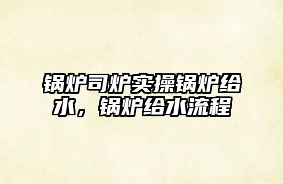 鍋爐司爐實操鍋爐給水，鍋爐給水流程