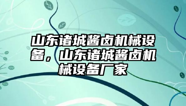 山東諸城醬鹵機械設備，山東諸城醬鹵機械設備廠家