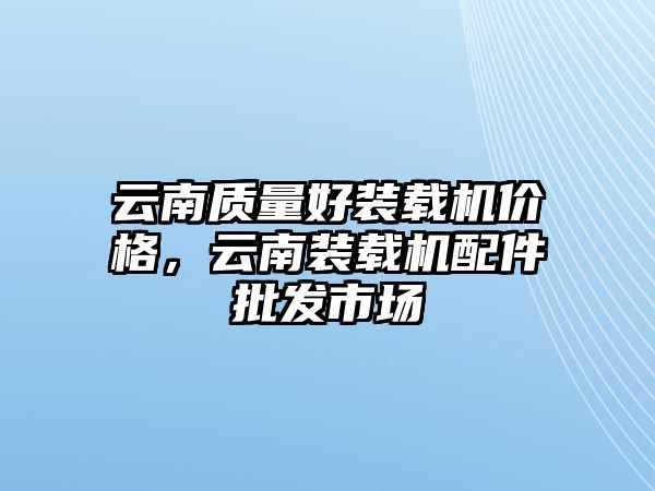 云南質(zhì)量好裝載機價格，云南裝載機配件批發(fā)市場