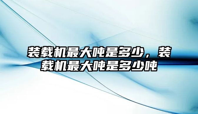 裝載機(jī)最大噸是多少，裝載機(jī)最大噸是多少?lài)? class=