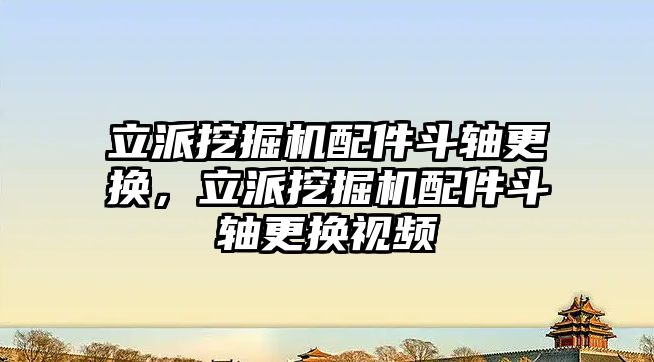 立派挖掘機配件斗軸更換，立派挖掘機配件斗軸更換視頻