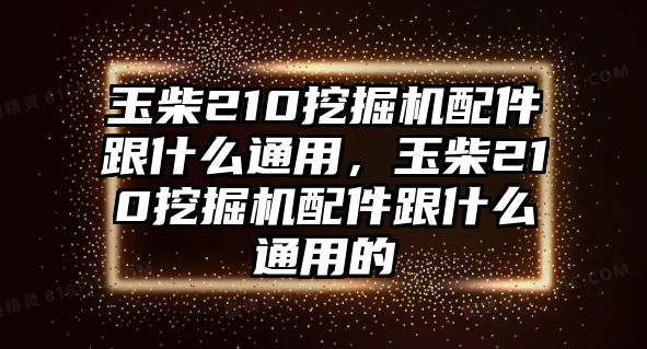 玉柴210挖掘機配件跟什么通用，玉柴210挖掘機配件跟什么通用的