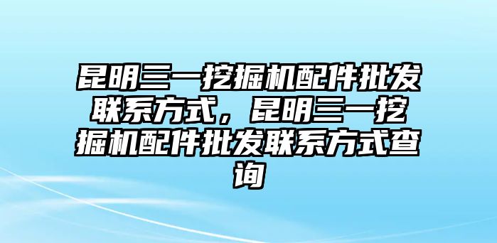 昆明三一挖掘機配件批發(fā)聯(lián)系方式，昆明三一挖掘機配件批發(fā)聯(lián)系方式查詢