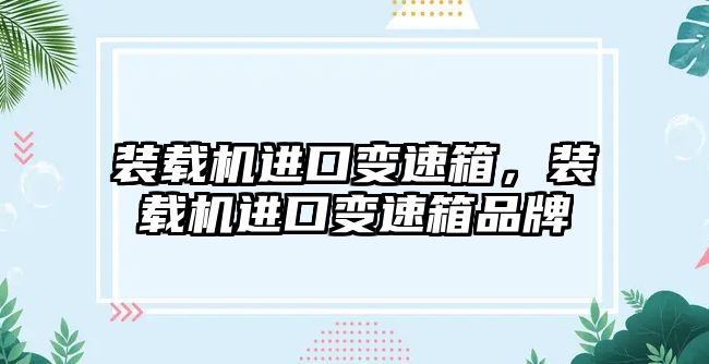 裝載機(jī)進(jìn)口變速箱，裝載機(jī)進(jìn)口變速箱品牌