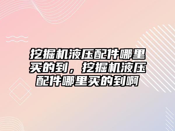 挖掘機(jī)液壓配件哪里買的到，挖掘機(jī)液壓配件哪里買的到啊