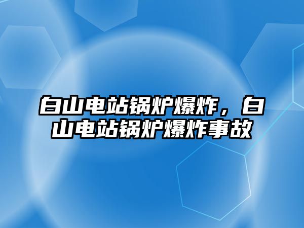 白山電站鍋爐爆炸，白山電站鍋爐爆炸事故