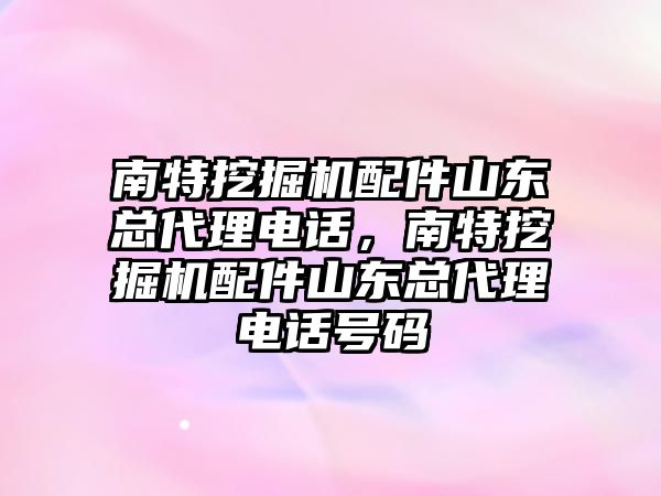 南特挖掘機配件山東總代理電話，南特挖掘機配件山東總代理電話號碼