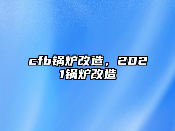 cfb鍋爐改造，2021鍋爐改造