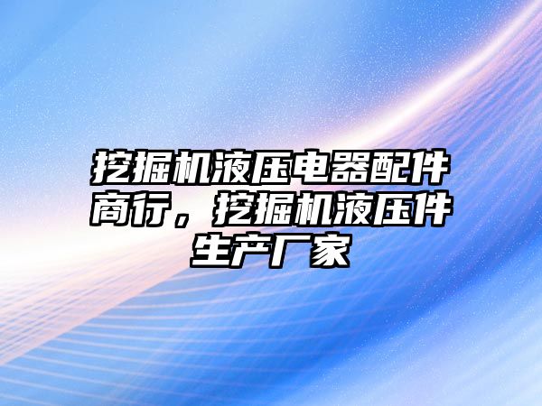 挖掘機液壓電器配件商行，挖掘機液壓件生產(chǎn)廠家