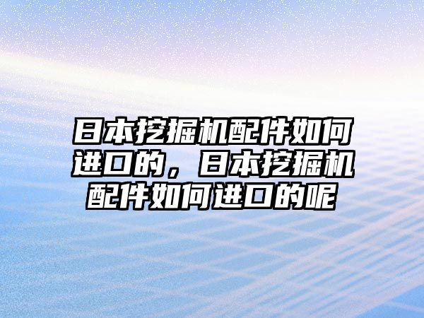 日本挖掘機(jī)配件如何進(jìn)口的，日本挖掘機(jī)配件如何進(jìn)口的呢