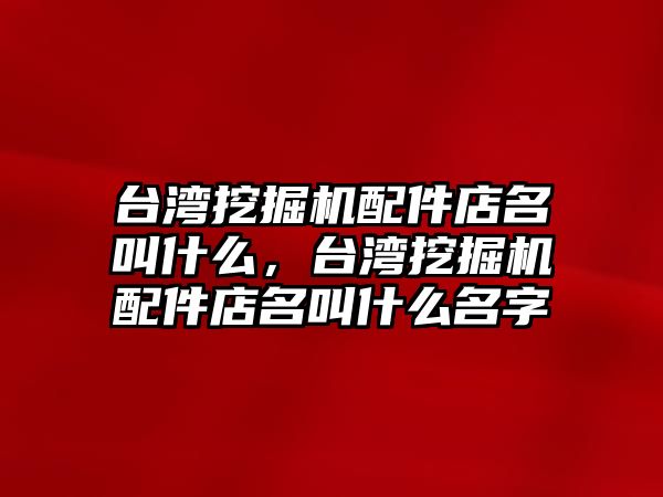 臺灣挖掘機(jī)配件店名叫什么，臺灣挖掘機(jī)配件店名叫什么名字