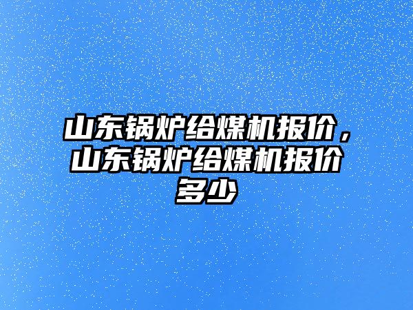 山東鍋爐給煤機(jī)報價，山東鍋爐給煤機(jī)報價多少