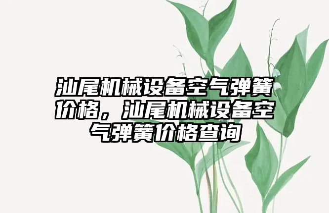 汕尾機械設(shè)備空氣彈簧價格，汕尾機械設(shè)備空氣彈簧價格查詢