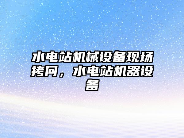 水電站機械設備現(xiàn)場拷問，水電站機器設備