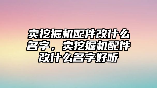 賣挖掘機(jī)配件改什么名字，賣挖掘機(jī)配件改什么名字好聽