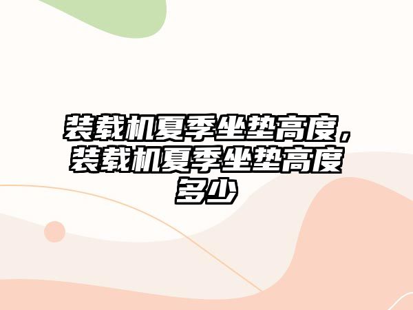 裝載機夏季坐墊高度，裝載機夏季坐墊高度多少