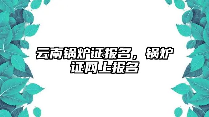 云南鍋爐證報(bào)名，鍋爐證網(wǎng)上報(bào)名