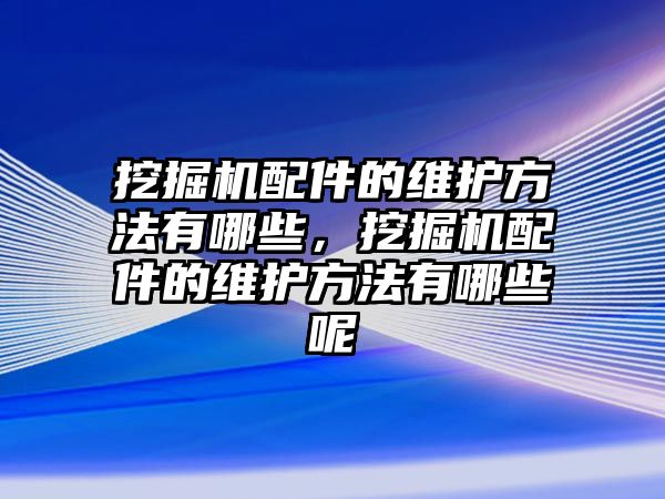 挖掘機配件的維護方法有哪些，挖掘機配件的維護方法有哪些呢