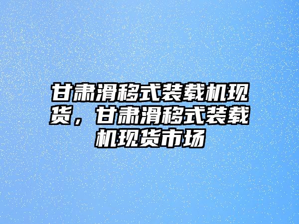 甘肅滑移式裝載機現(xiàn)貨，甘肅滑移式裝載機現(xiàn)貨市場