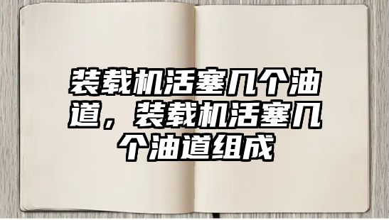 裝載機(jī)活塞幾個油道，裝載機(jī)活塞幾個油道組成