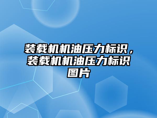 裝載機機油壓力標識，裝載機機油壓力標識圖片