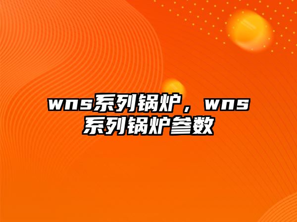 wns系列鍋爐，wns系列鍋爐參數(shù)