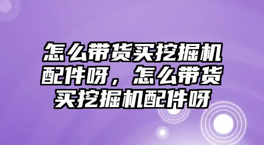 怎么帶貨買挖掘機配件呀，怎么帶貨買挖掘機配件呀