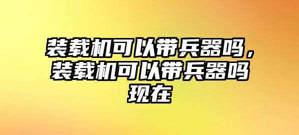 裝載機可以帶兵器嗎，裝載機可以帶兵器嗎現(xiàn)在