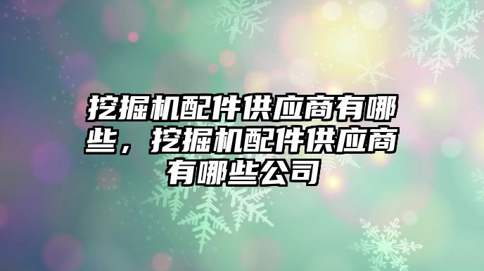 挖掘機配件供應商有哪些，挖掘機配件供應商有哪些公司