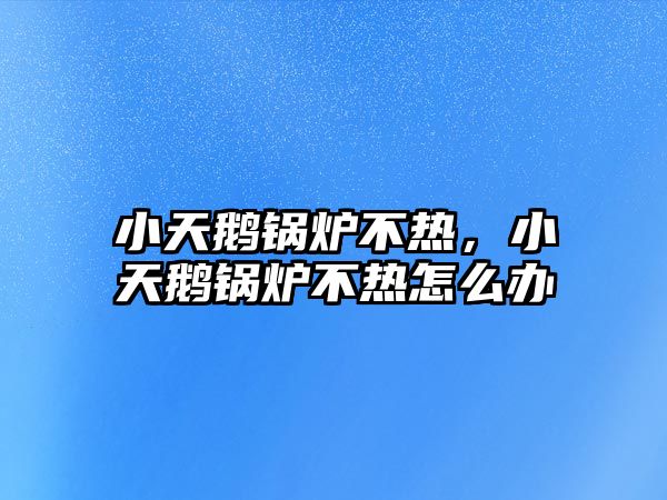 小天鵝鍋爐不熱，小天鵝鍋爐不熱怎么辦