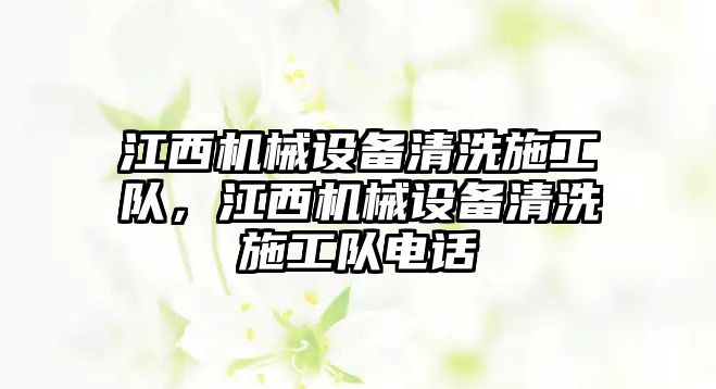 江西機械設備清洗施工隊，江西機械設備清洗施工隊電話